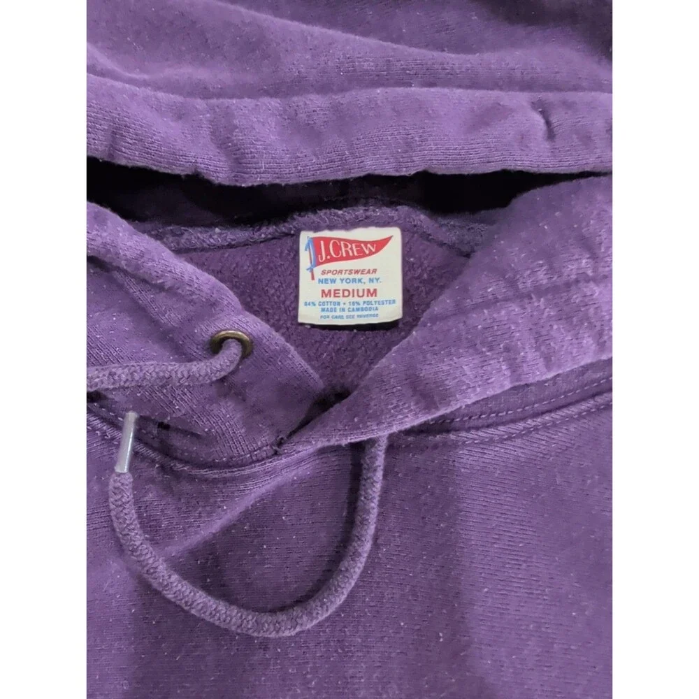 J.Crew Sportswear Purple Hoodie Adult Size Medium Cotton Blend Pullover